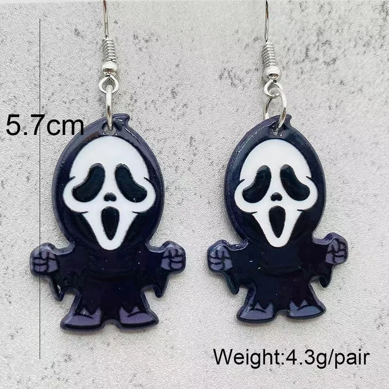 Hip Hop Ghost Arcylic Drop Earrings