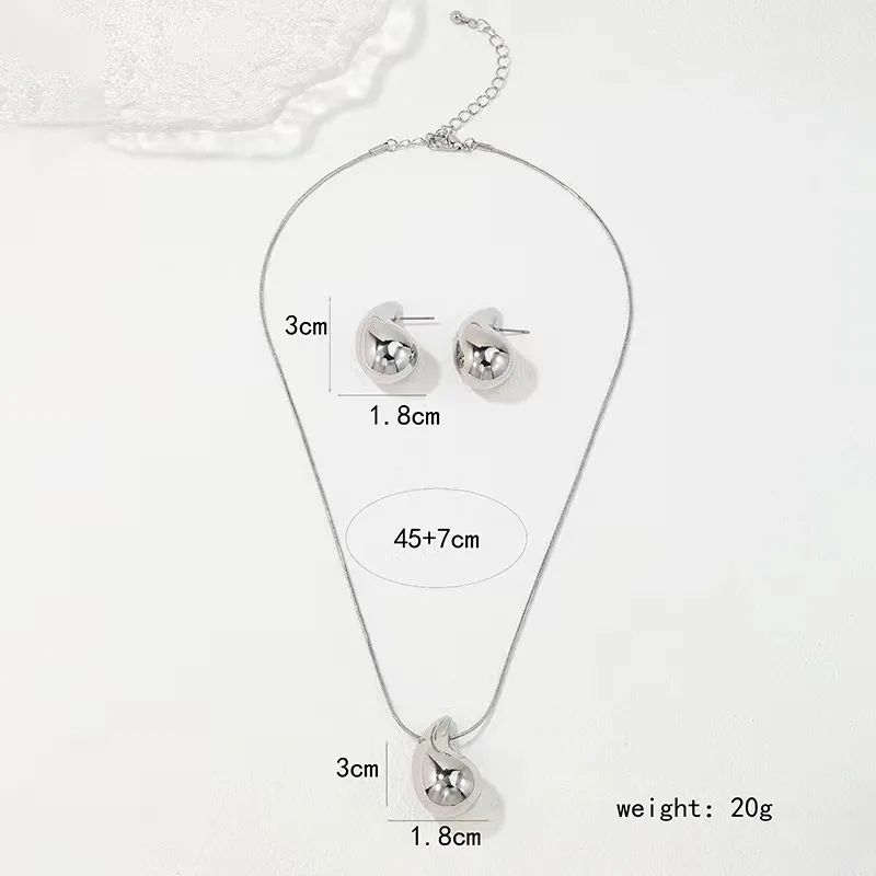 Casual Baroque Style Solid Colour CCB Metal Gold Plated Women's Jewellery Set - Image 2