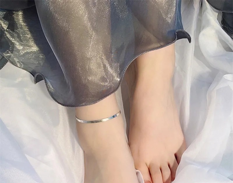 Stainless Steel Waterproof Non Tarnish No Inlaid PVD Coated Real Gold Plated Women’s Anklet