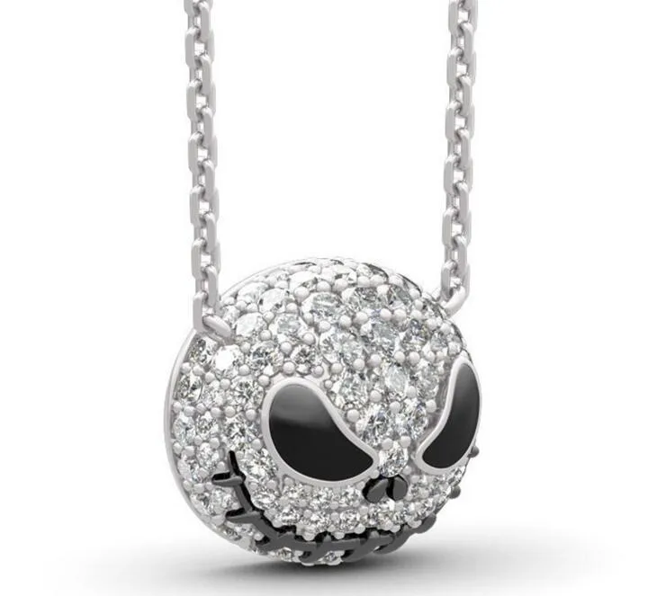 Skull Alloy Rhinestone Necklace