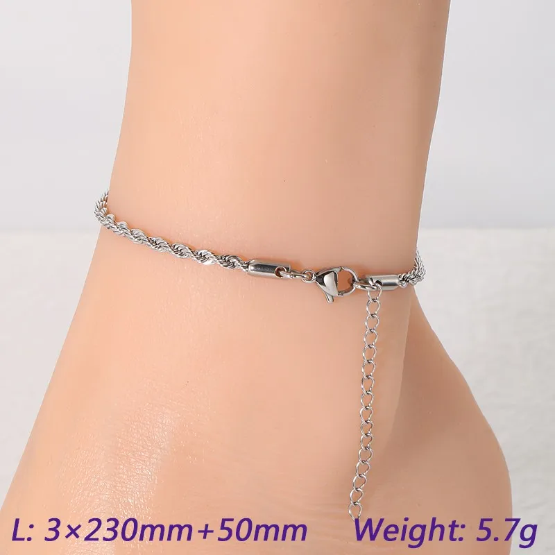 304 Stainless Steel Ion Plating (IP) Ion Plating (IP) 18K Gold Plated Unisex Anklet - Image 2