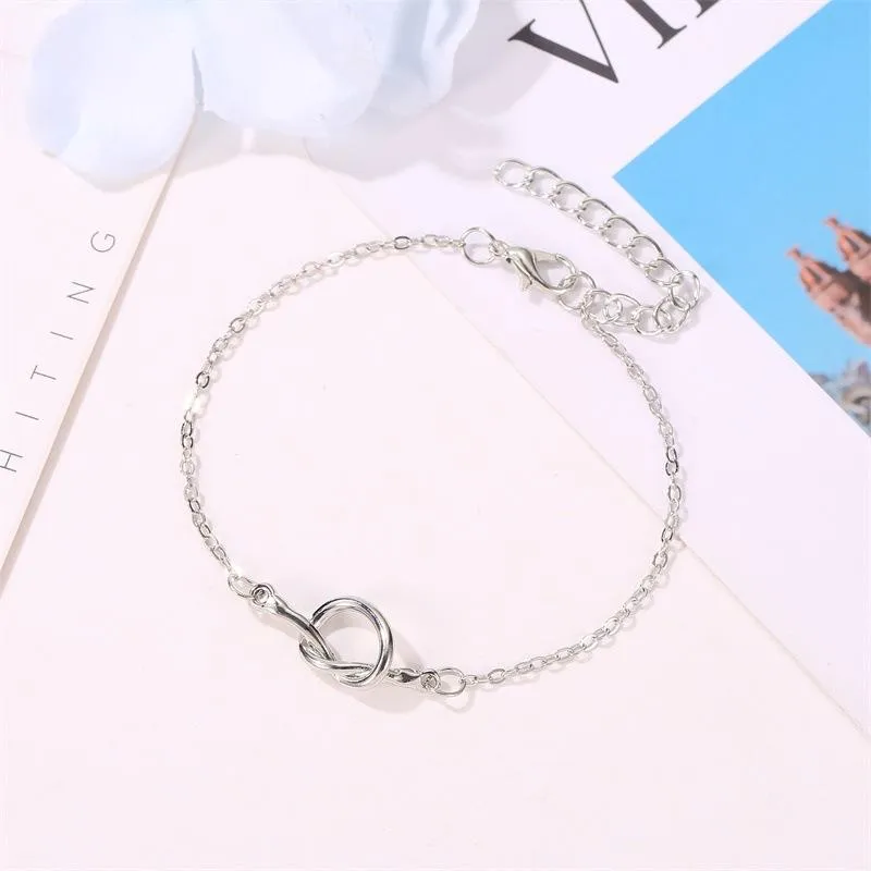 Simple Style Solid Colour Alloy Anklet