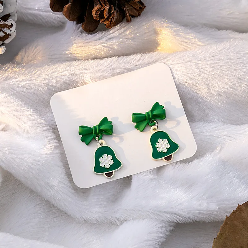Christmas Tree Enamel Alloy Drop Earrings