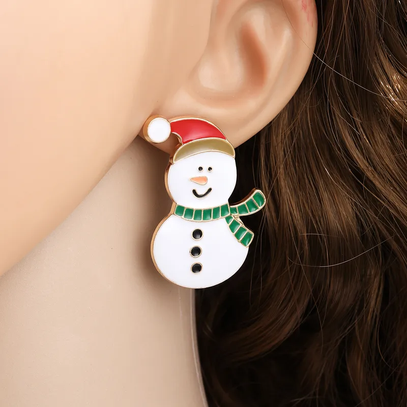 Christmas Snowman Alloy Ear Studs