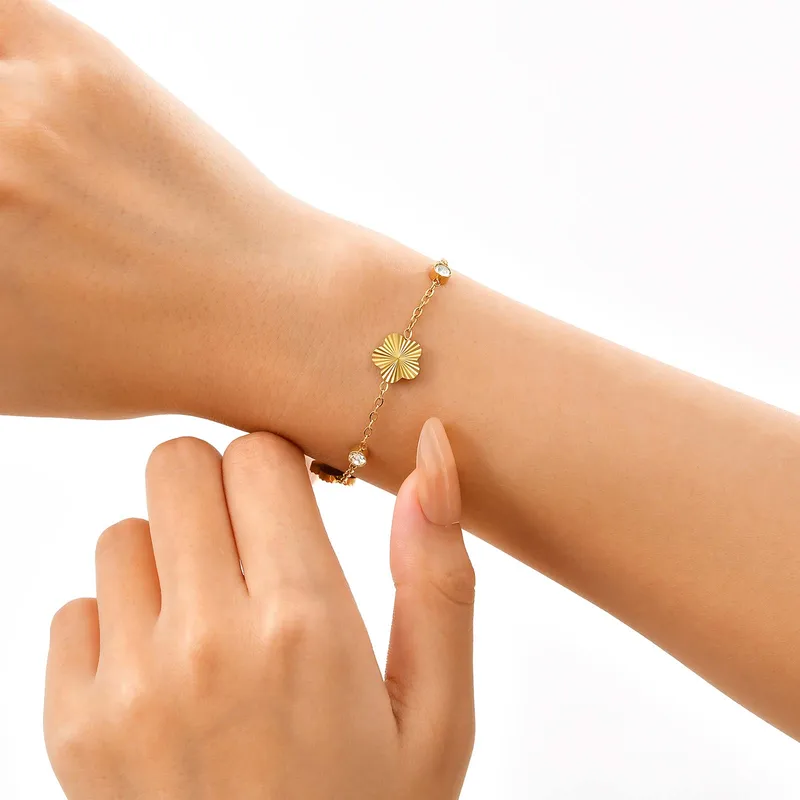 Stainless Steel Bracelet with Zirconia Stone