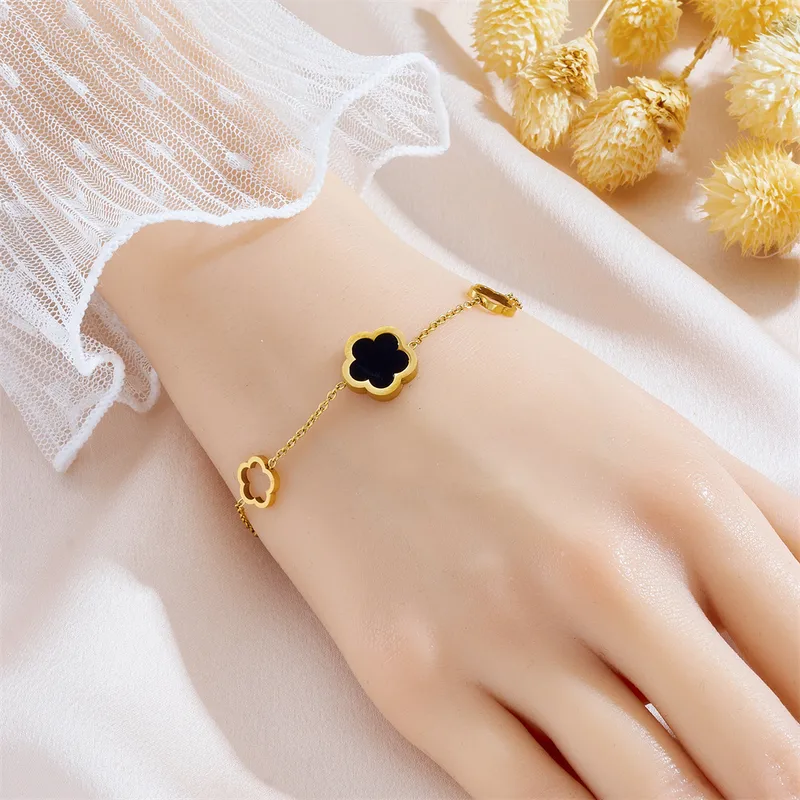 Stainless Steel Black & White Double Sided Bracelet