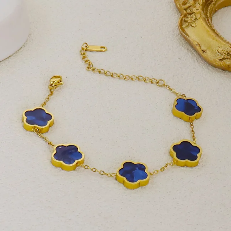 Stainless Steel Shell 18K Gold Plated Chain Bracelet